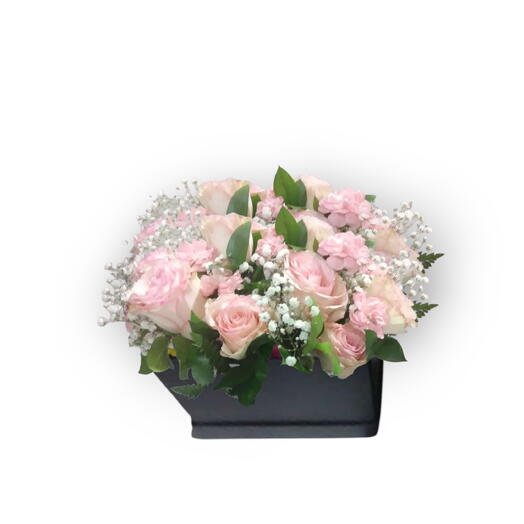 Flowers in a box, Sweet dreams. Pink mix
