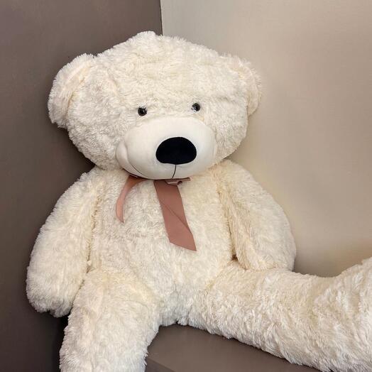 Fluffy bear with a bow