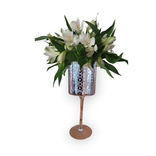 Lidia arangment,  Alstomeria in  footed vase