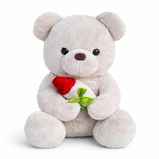 Light brown Teddy bear with Rosa 35cm