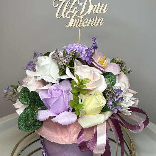 Caja de flores flores de jabón ramo regalo onomástico