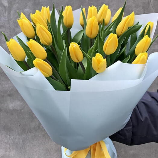 Bukiet z tulipanow żołty