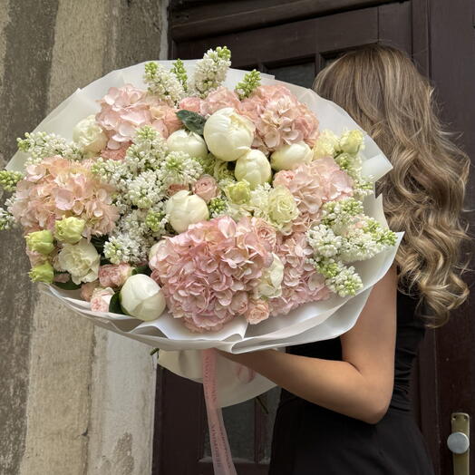 Lilac, hydrangea, and peonies