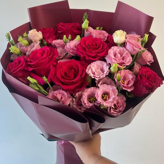 Bukiet Roża Eustoma