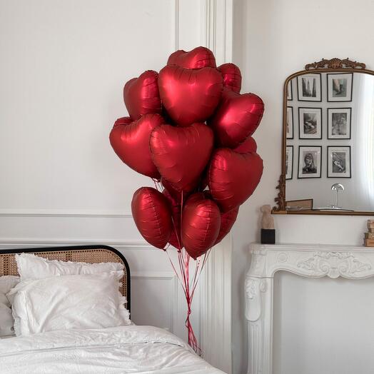 Bouquet of 17 red hearts