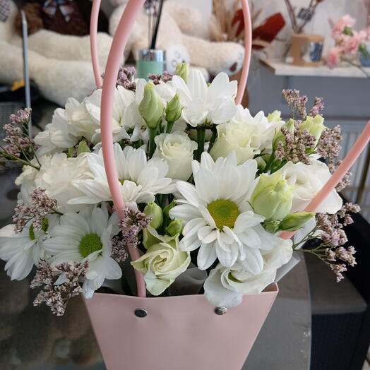 Tasche - Mix weißer Blumen