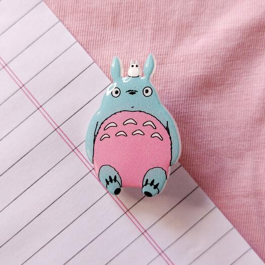 Brooch "Totoro in pastel colors"