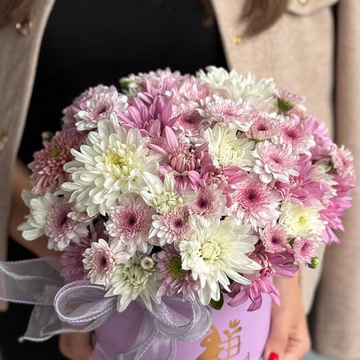 Цветы в коробке «Лиловая Балтика»