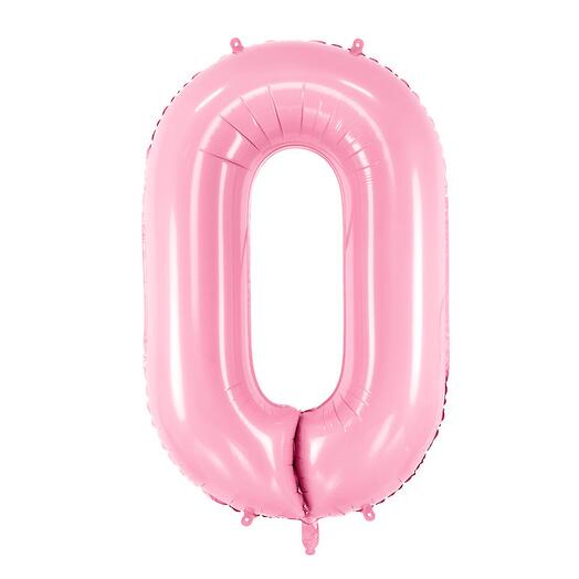 Pink foil balloon number 0