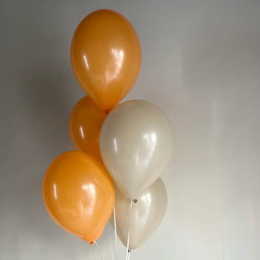 Bukiet balonowy pomarańcza+krem