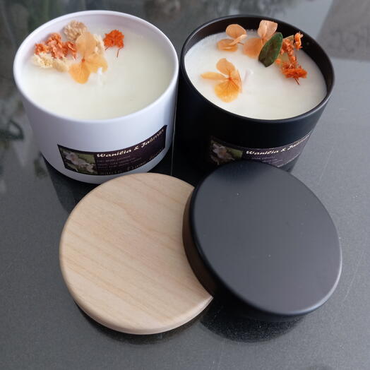 Set de 2 velas de soja en un frasco