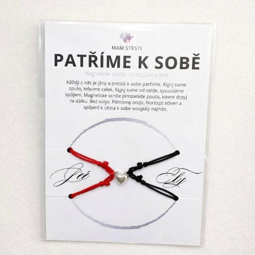 2 bracelets stainless steel magnetic heart