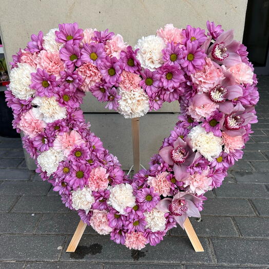 Heart of mixed flowers