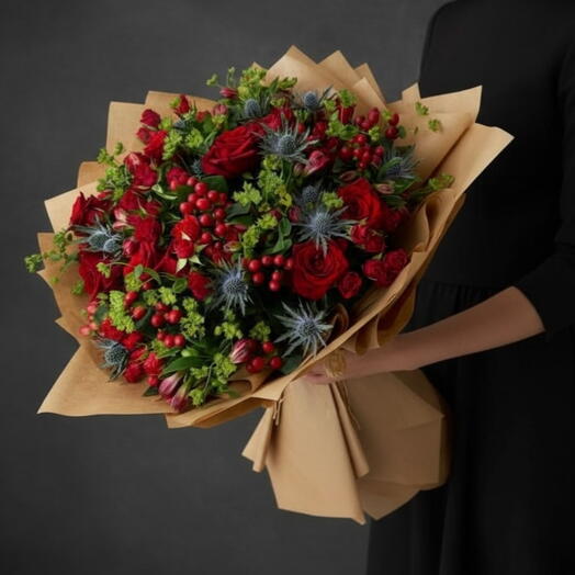 Large red season bouquet