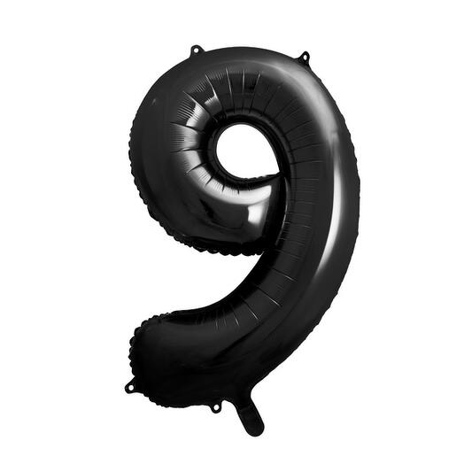 Black foil balloon number 9