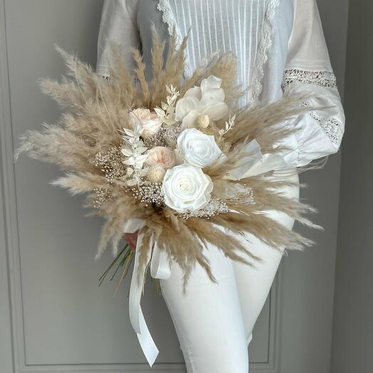 Trockenblumenstrauss "Schneezauber"