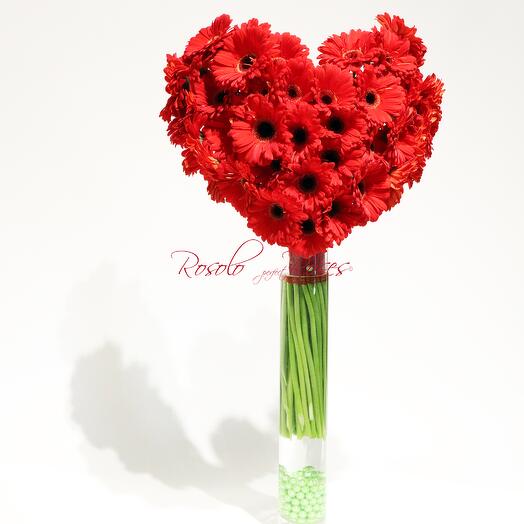 Heart Shape Bouquet of Gerbera