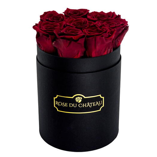 Roses Éternelles Rouges dans une Petite Boîte Noire
