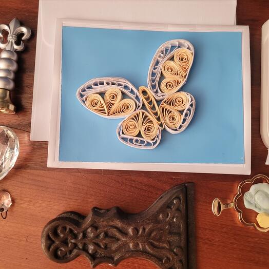 Quelled batterfly note card