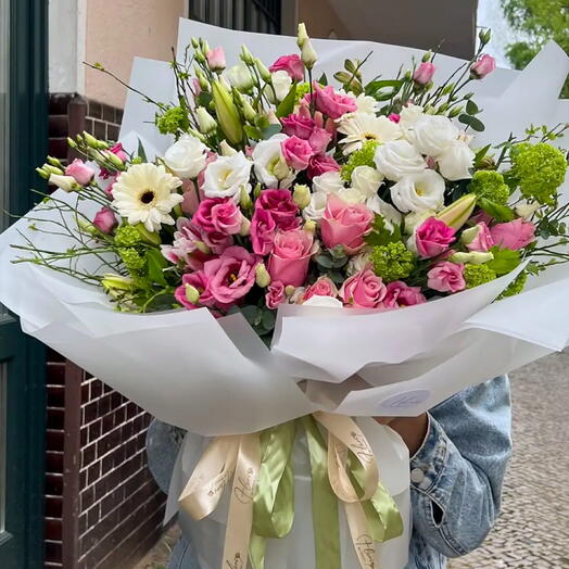 Art Bouqet Weiss Gruen Rosa