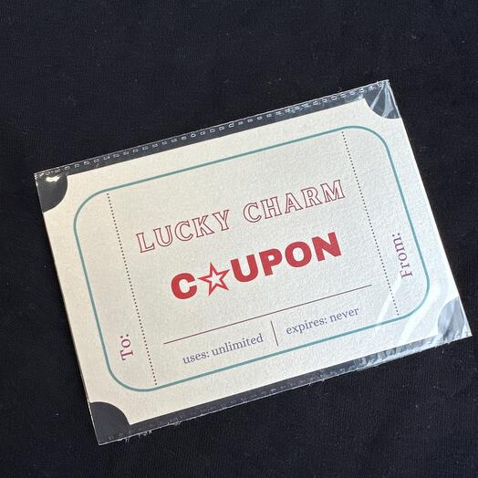 Lucky charm coupon card