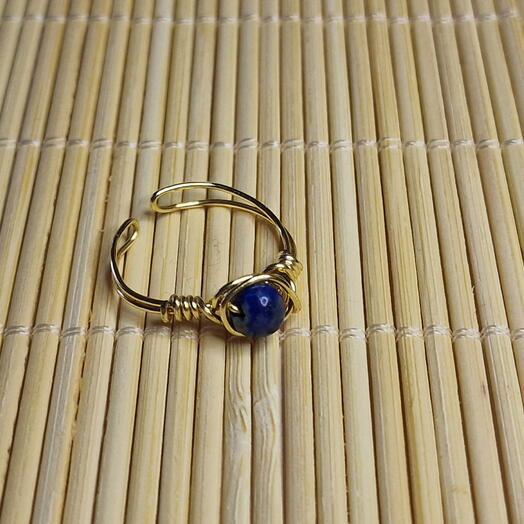 Adjustable Lapis Lazuli Ring