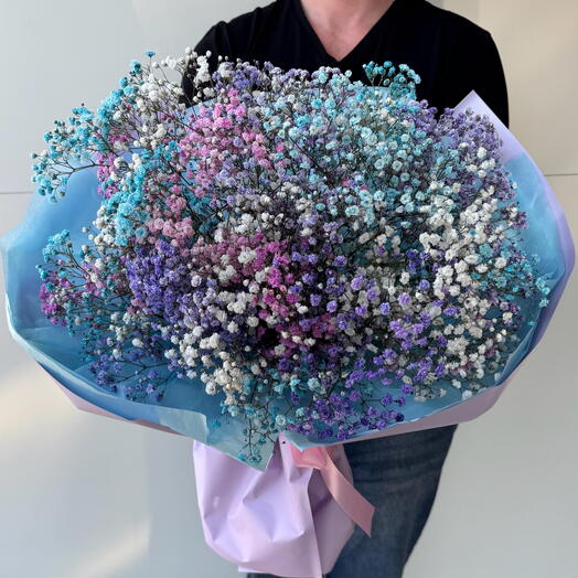 Букет радужной гипсофилы «Санни»