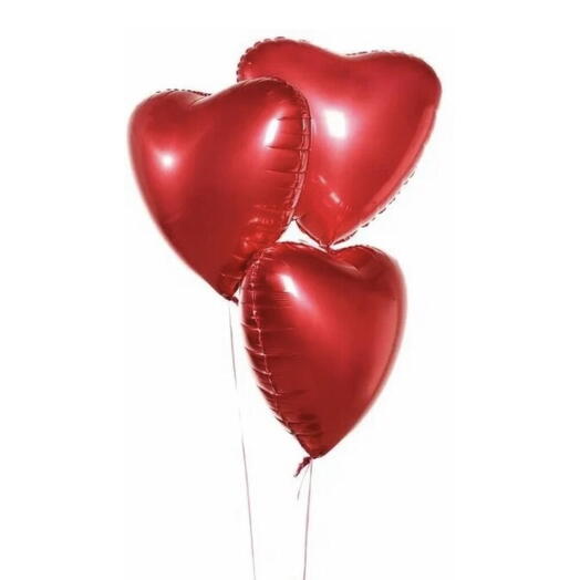 ♥️ 3 Red Heart Balloons