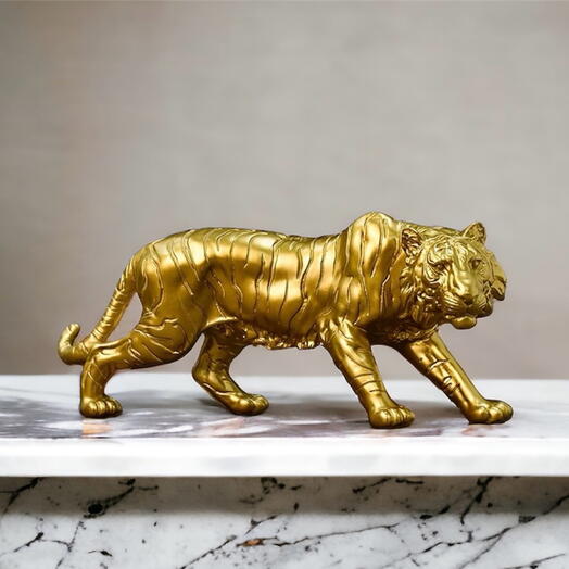 Large gold tiger statue , home desk decorations , Homedecor , office decor