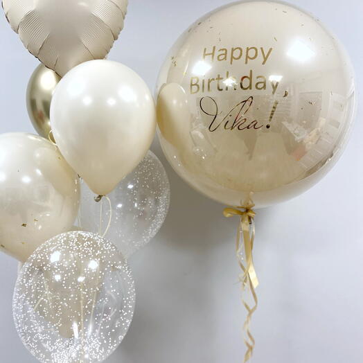 Ecru set with a glass balloon