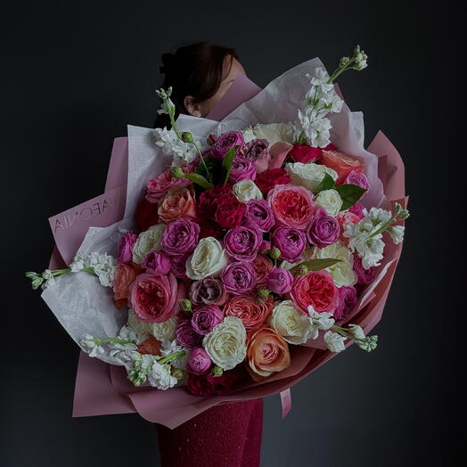 Midnight Blush (stock, mums, roses, peony roses)