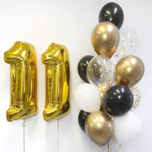 Композиция из 15 шаров для него