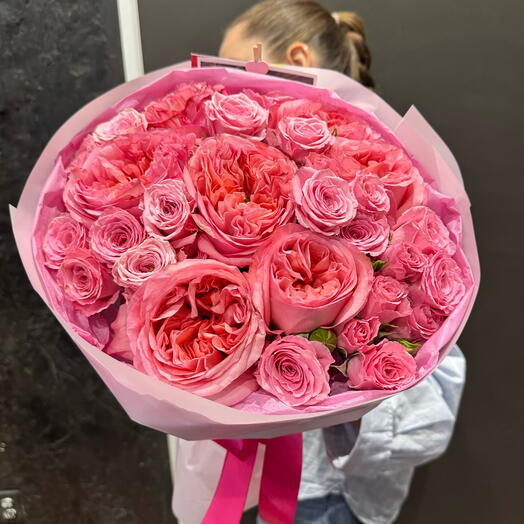 Deep Feelings маленького размера (садовые розы розового оттенка, мелкие розы розового цвета)