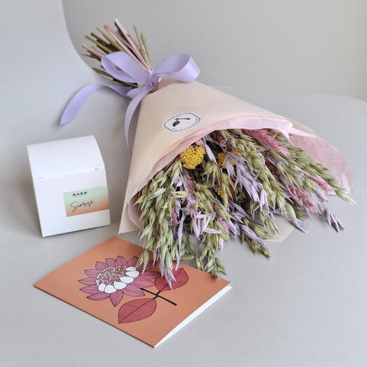 Gift Set "Bouquet dried Mix + Candle"