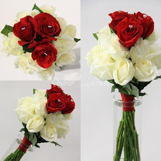 15 big Roses, white   red