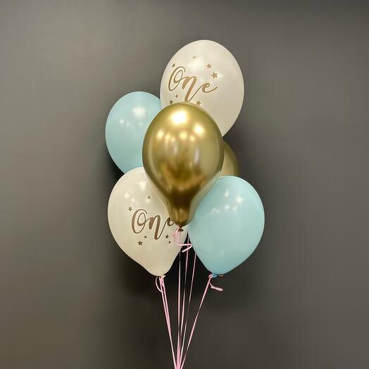 Set of latex balloons ONE (6 ps.)