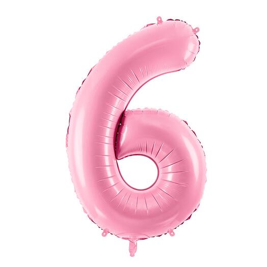 Pink foil balloon number 6