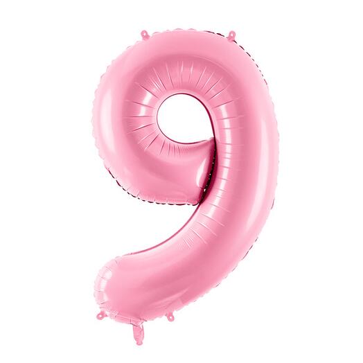 Pink foil balloon number 9