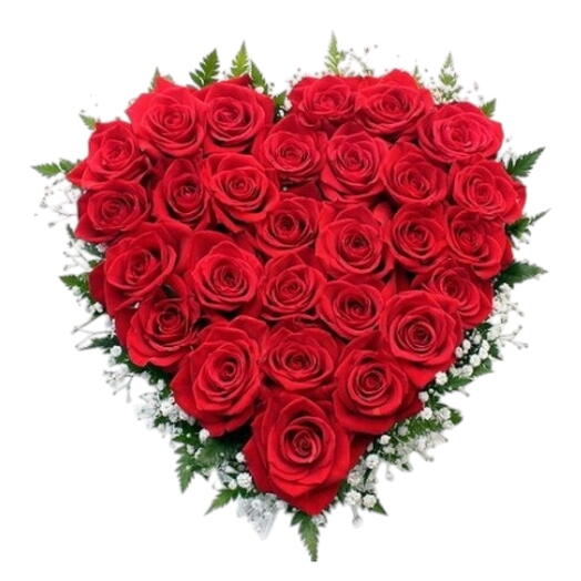 Red roses as heart