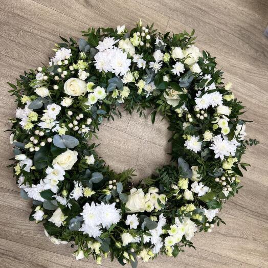 White tribute wreath