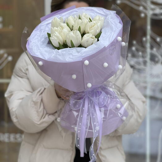 Букет из тюльпанов - "Angel Cheeks"