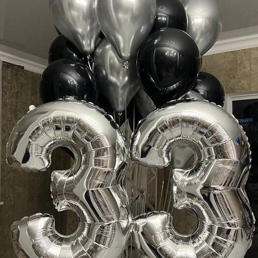 Black and Silver Balloon Set