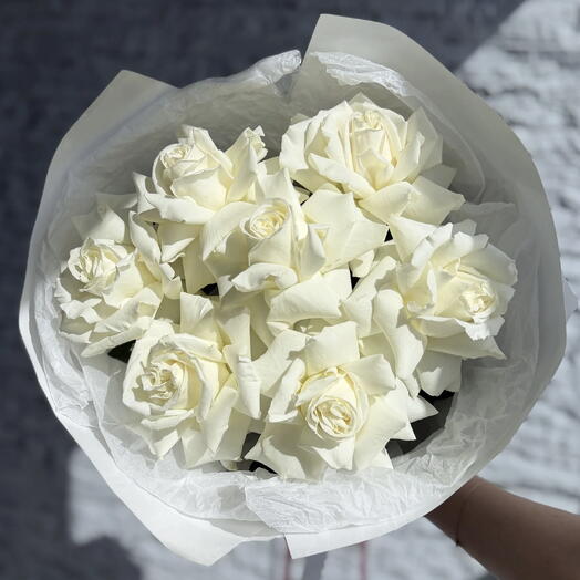 7 White French Roses