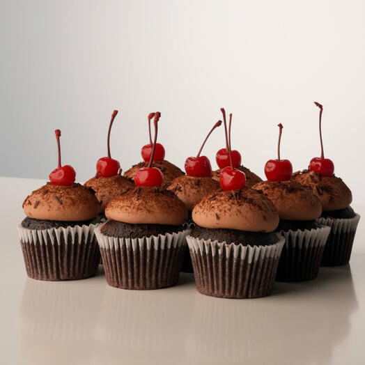 Капкеки с вишней, 9 шт