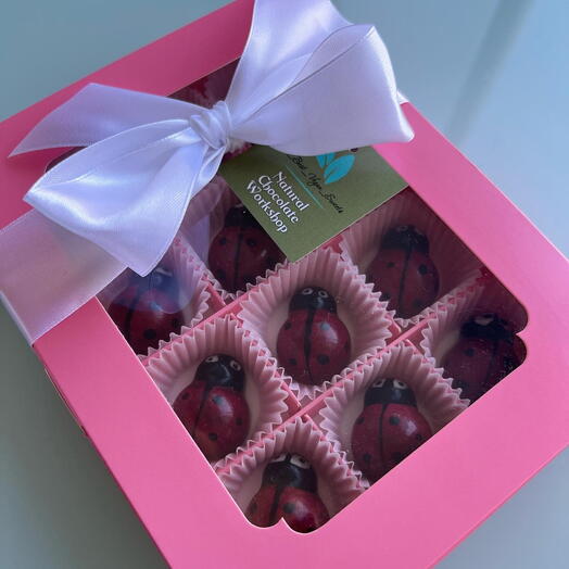 Gift certificate for candies with painting "Ladybugs"