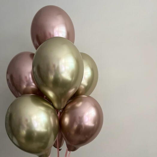 Zestaw balonow rożowo-zloty