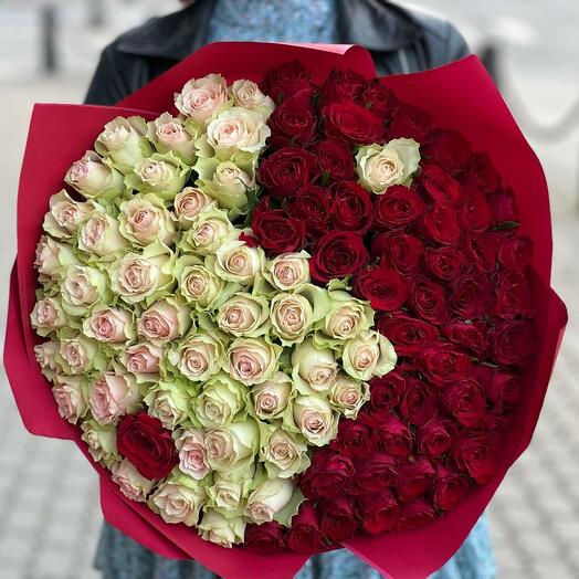 Bouquet of 101 Yin-Yang roses