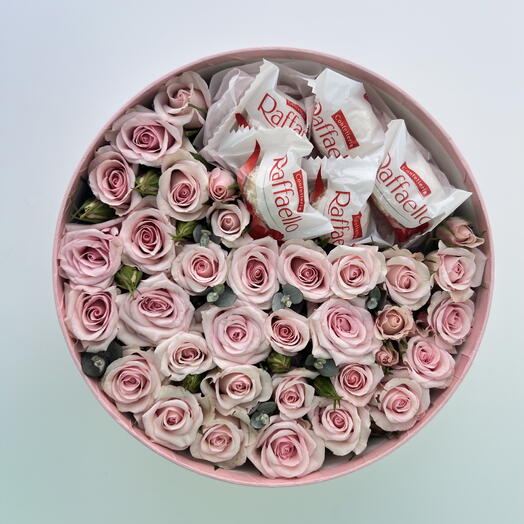 Pink roses with Rafaello
