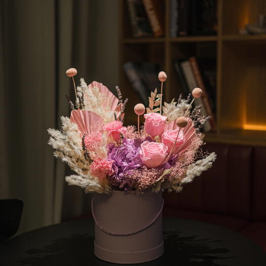 Pink Blush — Preserved Pink Flower Box