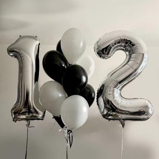 Happy Birthday Silver-Black-White Set